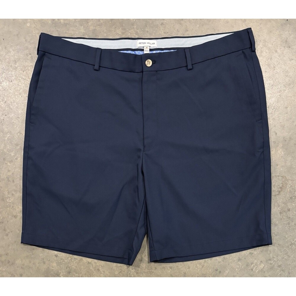 Peter Millar Salem Performance Golf Casual Shorts Mens Size 40 Navy Blue Chino
